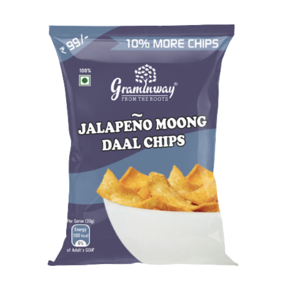 Graminway Jalapeno Moong Daal Chips 100g